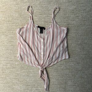 Striped Pink and White Women's Top